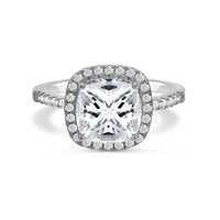 Thumbnail for Cushion cut engagement ring — product photo on a white background, silver