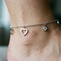Thumbnail for Heart & Crystal Anklet