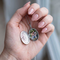 Thumbnail for Floral Photo Locket Necklace