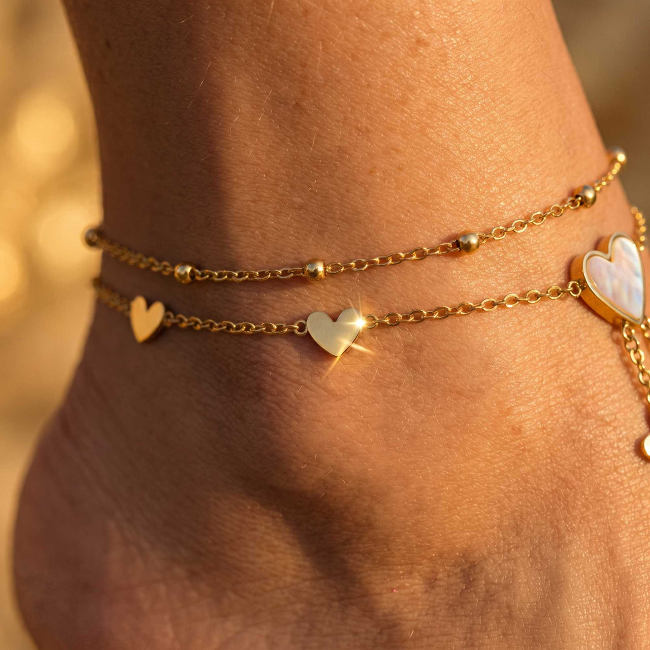 Heart Pearl Anklet