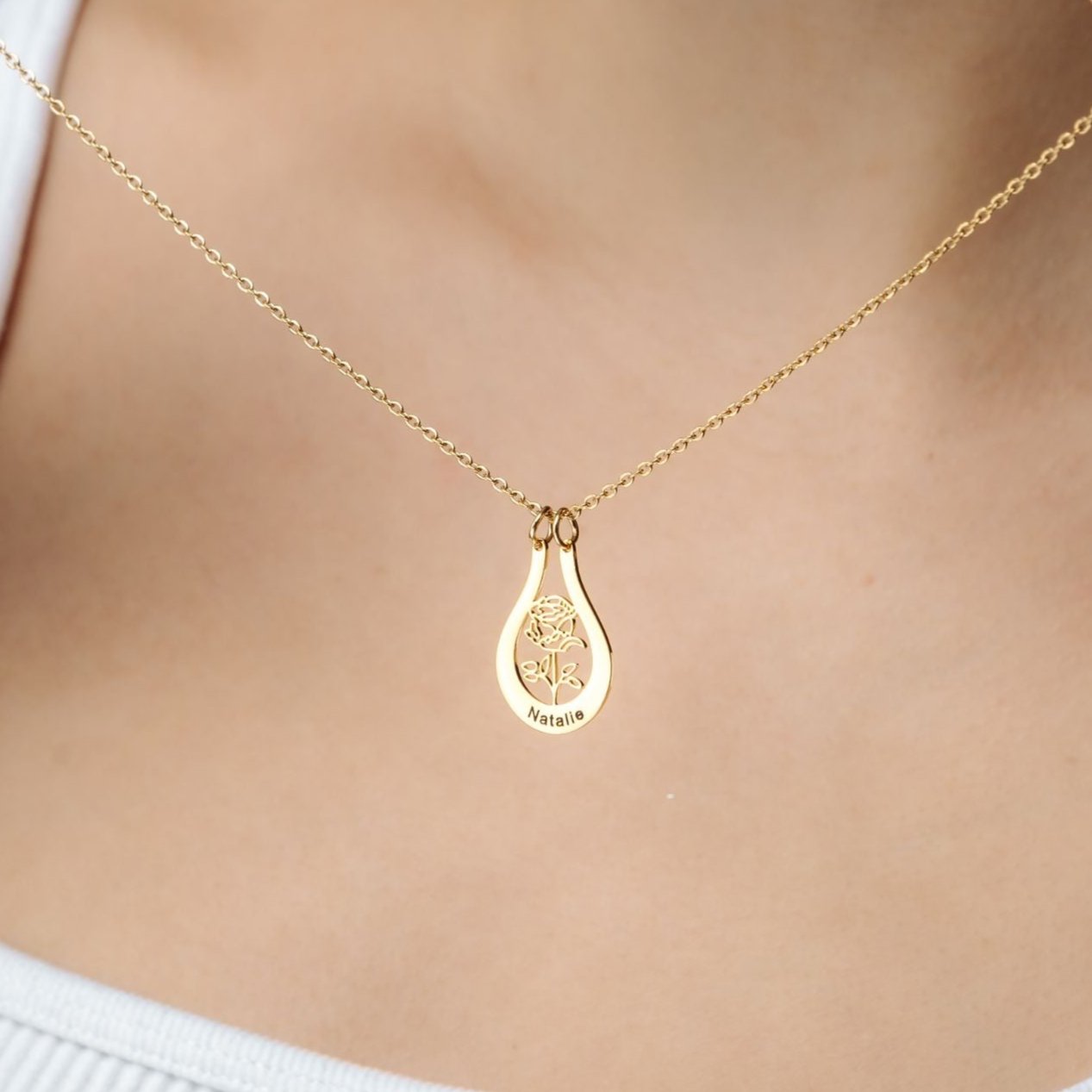 Collier Prénom Fleur de Naissance