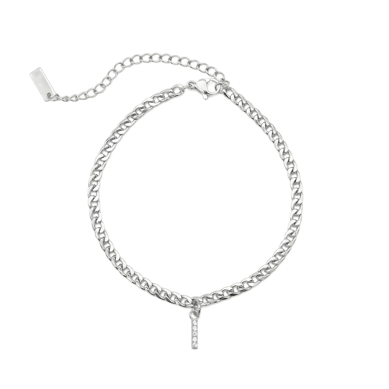 Silver Initial Anklet