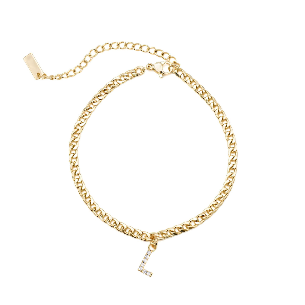 Bracelet Cheville Initiale en Or