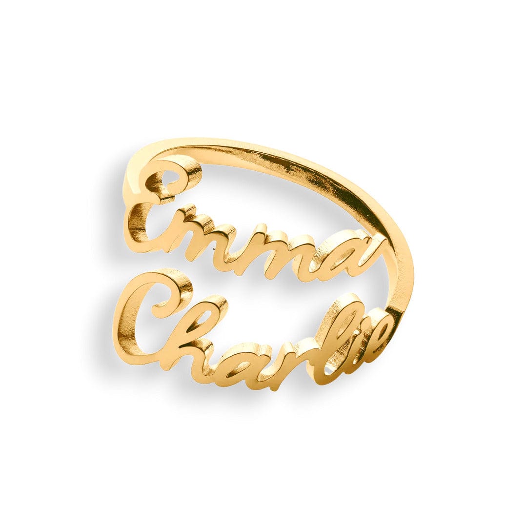 Double Name Adjustable Ring