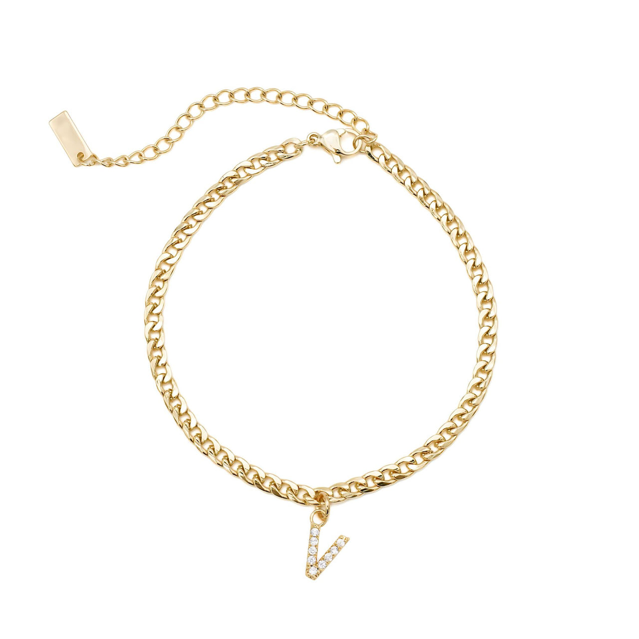 Bracelet Cheville Initiale en Or