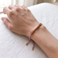 Thumbnail for Purple bracelet — worn, real size, rose gold | SKU: lemauve-rg