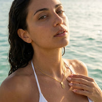 Thumbnail for Gold necklace worn in the sea, waterproof stainless steel with water drops | SKU: 8050907-gold