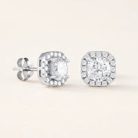 Thumbnail for Square stud earrings — product photo on a white background, silver | SKU: 505263